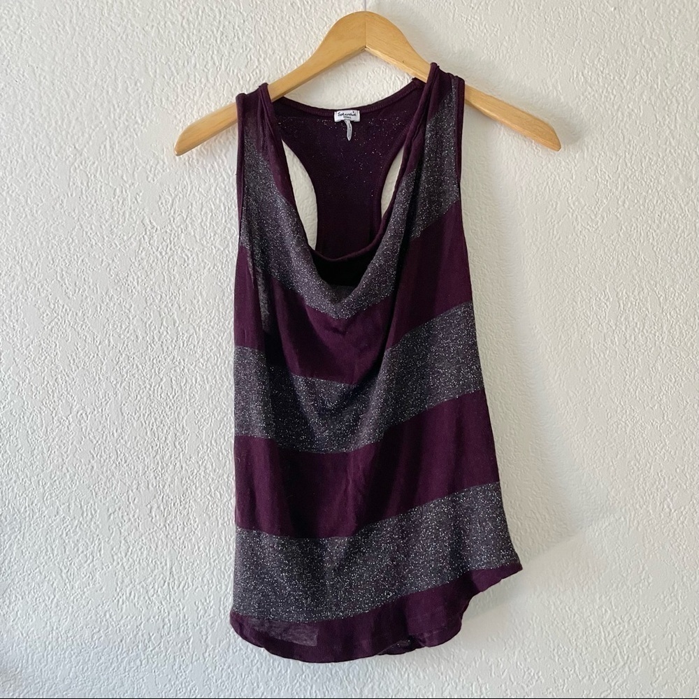 Splendid sparkling striped tank top purple
